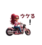 風を切るバイク女子！（個別スタンプ：34）