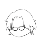 センター分けのホスト（個別スタンプ：10）