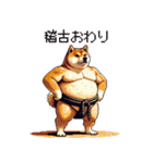 ドット絵 力士な柴犬 相撲 40種（個別スタンプ：8）