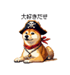 ドット絵 海賊な柴犬 40種（個別スタンプ：11）