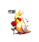 ドット絵 オカメインコ ルチノー 40種（個別スタンプ：39）