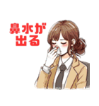 体調不良を伝える少女のLINEスタンプ（個別スタンプ：8）