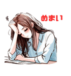 体調不良を伝える少女のLINEスタンプ（個別スタンプ：18）