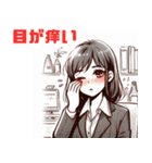 体調不良を伝える少女のLINEスタンプ（個別スタンプ：19）