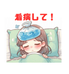 体調不良を伝える少女のLINEスタンプ（個別スタンプ：38）