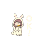 カラフルな女の子のLINEスタンプ（個別スタンプ：17）