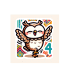 かわいいフクロウのLINEスタンプ #8（個別スタンプ：4）