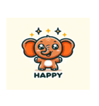 象の感情：かわいい＆カラフル（個別スタンプ：1）