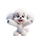 3D Art Dog Friends Toy Poodle Simple（個別スタンプ：3）