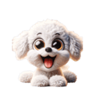 3D Art Dog Friends Toy Poodle Simple（個別スタンプ：12）