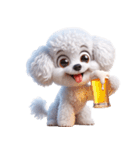 3D Art Dog Friends Toy Poodle Simple（個別スタンプ：19）