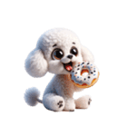 3D Art Dog Friends Toy Poodle Simple（個別スタンプ：21）