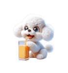 3D Art Dog Friends Toy Poodle Simple（個別スタンプ：22）