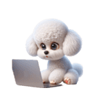 3D Art Dog Friends Toy Poodle Simple（個別スタンプ：33）