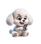 3D Art Dog Friends Toy Poodle Simple（個別スタンプ：34）