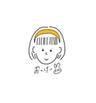 short hair girl yellow（個別スタンプ：1）