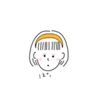 short hair girl yellow（個別スタンプ：6）
