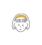 short hair girl yellow（個別スタンプ：7）