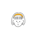 short hair girl yellow（個別スタンプ：8）