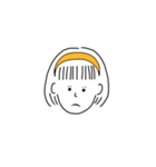 short hair girl yellow（個別スタンプ：9）