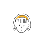 short hair girl yellow（個別スタンプ：11）