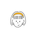 short hair girl yellow（個別スタンプ：12）