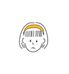 short hair girl yellow（個別スタンプ：14）