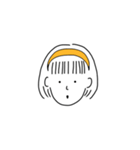 short hair girl yellow（個別スタンプ：15）