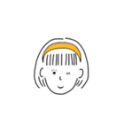 short hair girl yellow（個別スタンプ：16）