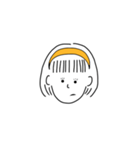 short hair girl yellow（個別スタンプ：17）