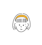 short hair girl yellow（個別スタンプ：18）