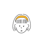 short hair girl yellow（個別スタンプ：19）