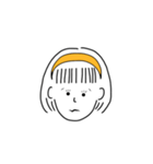 short hair girl yellow（個別スタンプ：20）