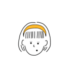 short hair girl yellow（個別スタンプ：21）