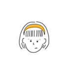 short hair girl yellow（個別スタンプ：23）