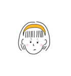 short hair girl yellow（個別スタンプ：24）