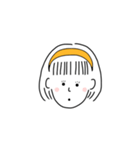 short hair girl yellow（個別スタンプ：25）