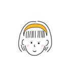 short hair girl yellow（個別スタンプ：26）