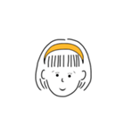 short hair girl yellow（個別スタンプ：27）