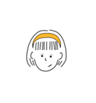 short hair girl yellow（個別スタンプ：28）