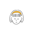 short hair girl yellow（個別スタンプ：29）