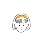 short hair girl yellow（個別スタンプ：30）