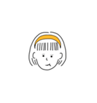 short hair girl yellow（個別スタンプ：31）