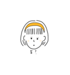 short hair girl yellow（個別スタンプ：32）