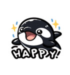 シャチの感情: かわいいスタンプ（個別スタンプ：1）