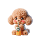 3D Art Dog Friends Toy Poodle Simple 2（個別スタンプ：24）