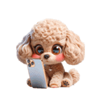 3D Art Dog Friends Toy Poodle Simple 2（個別スタンプ：38）