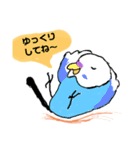 青いインコ。オーちゃん（個別スタンプ：4）