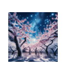 「月夜と雪桜の魔法」（個別スタンプ：4）