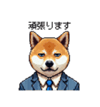 ドット絵 働く柴犬2 社会人 働きたくない（個別スタンプ：39）